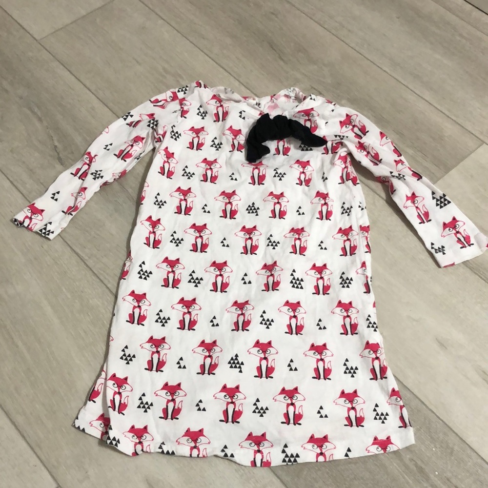 Adorable 5-6T , 100% cotton, fox dress by A.T.U.N.